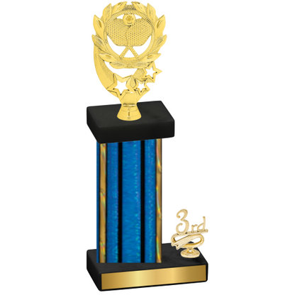 Accented Single Blue Glacier Third Place Pickleball Trophy
