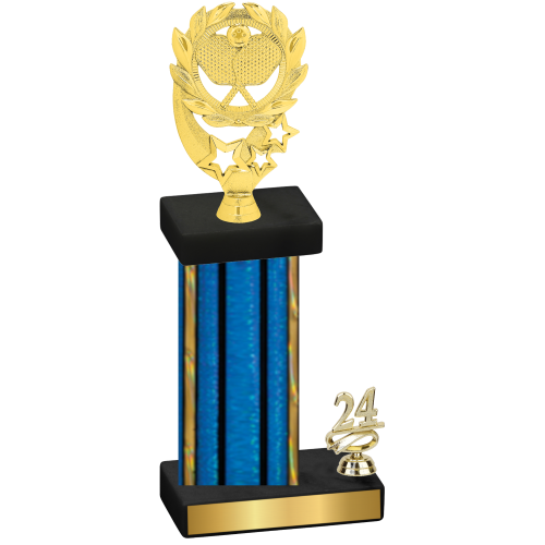 Accented Single Blue Glacier Year Pickleball Trophy