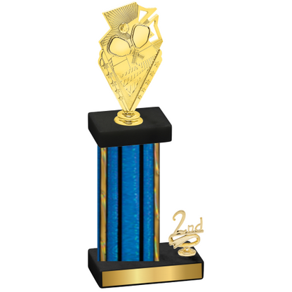 Accented Single Blue Glacier Second Place Pickleball Trophy