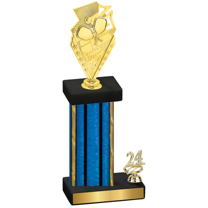 Accented Single Blue Glacier Year Pickleball Trophy