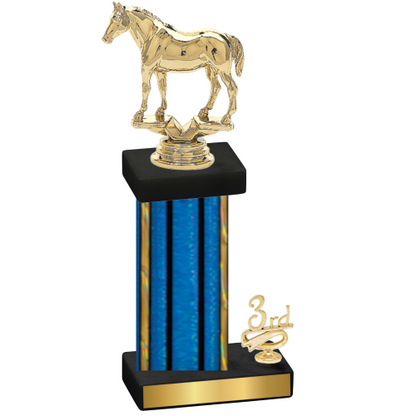 Accented Single Blue Glacier Third Place Horses Trophy