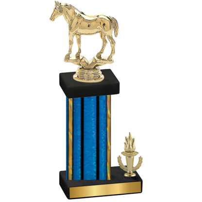 Accented Single Blue Glacier Victory Horses Trophy