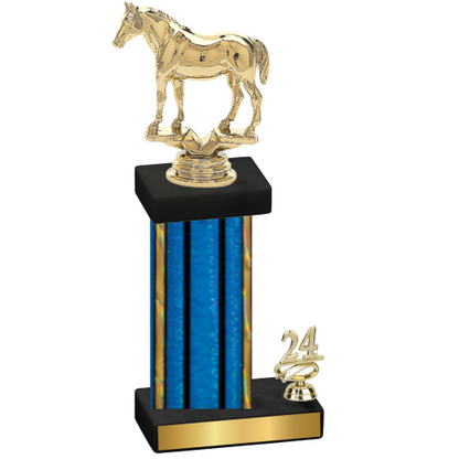 Accented Single Blue Glacier Year Horses Trophy