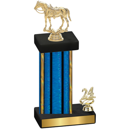 Accented Single Blue Glacier Year Horses Trophy