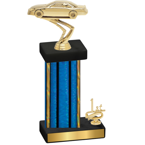 Accented Single Blue Glacier First Place Cars Trophy