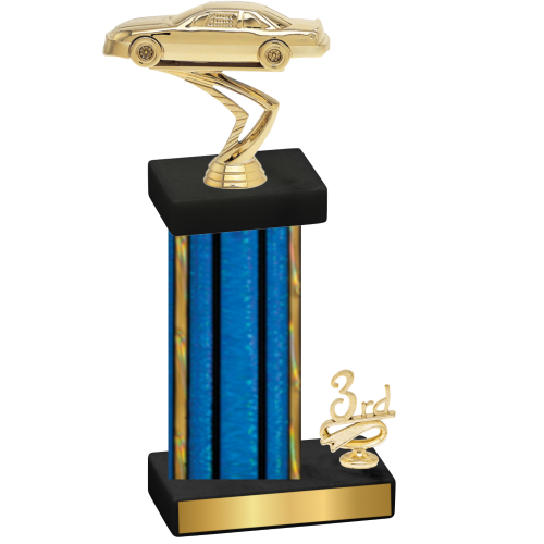 Accented Single Blue Glacier Third Place Cars Trophy