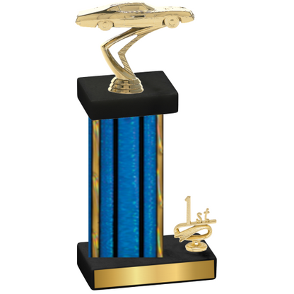 Accented Single Blue Glacier First Place Cars Trophy