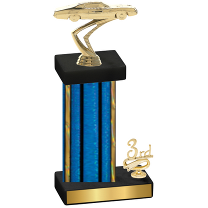 Accented Single Blue Glacier Third Place Cars Trophy