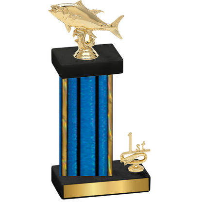 Accented Single Blue Glacier First Place Fishing Trophy