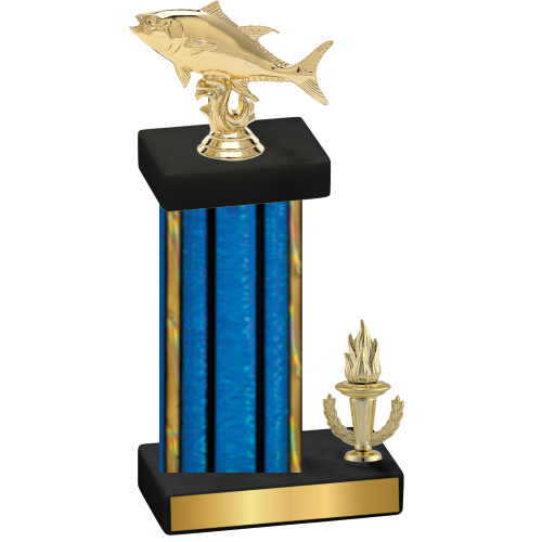 Accented Single Blue Glacier Victory Fishing Trophy