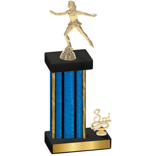 Accented Single Blue Glacier Third Place Skater Trophy