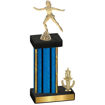 Accented Single Blue Glacier Victory Skater Trophy