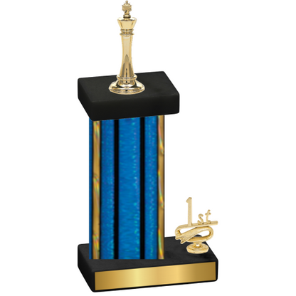 Accented Single Blue Glacier First Place Chess Trophy