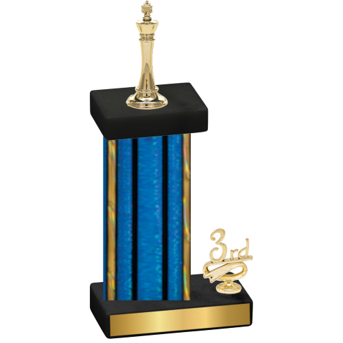 Accented Single Blue Glacier Third Place Chess Trophy