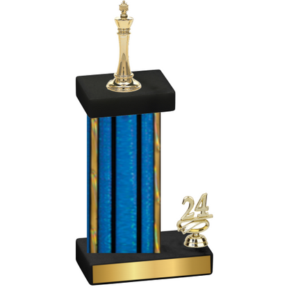 Accented Single Blue Glacier Year Chess Trophy