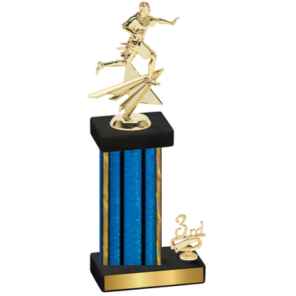 Accented Single Blue Glacier Third Place Flag Football Trophy