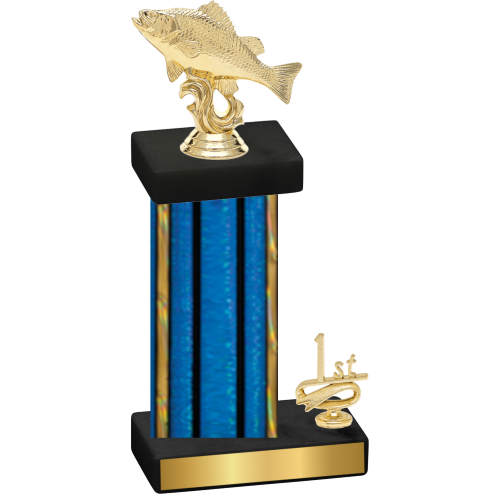 Accented Single Blue Glacier First Place Fishing Trophy