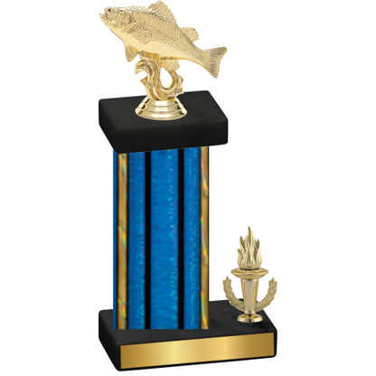 Accented Single Blue Glacier Victory Fishing Trophy