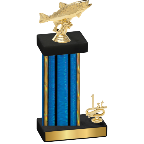 Accented Single Blue Glacier First Place Fishing Trophy