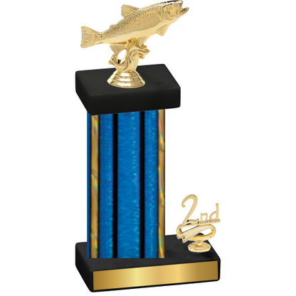 Accented Single Blue Glacier Second Place Fishing Trophy