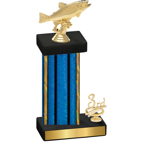 Accented Single Blue Glacier Third Place Fishing Trophy