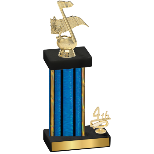 Accented Single Blue Glacier Fourth Place Music Trophy