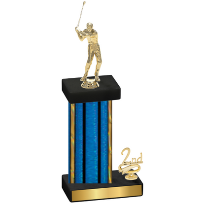 Accented Single Blue Glacier Second Place Golf Trophy