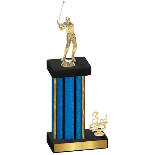 Accented Single Blue Glacier Third Place Golf Trophy