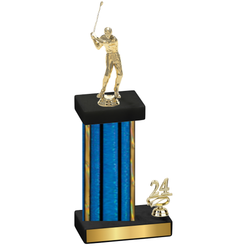 Accented Single Blue Glacier Year Golf Trophy