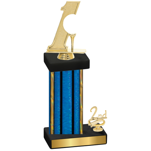 Accented Single Blue Glacier Second Place Golf Trophy