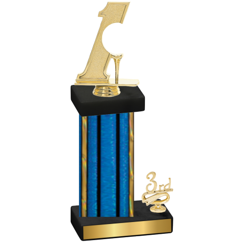 Accented Single Blue Glacier Third Place Golf Trophy