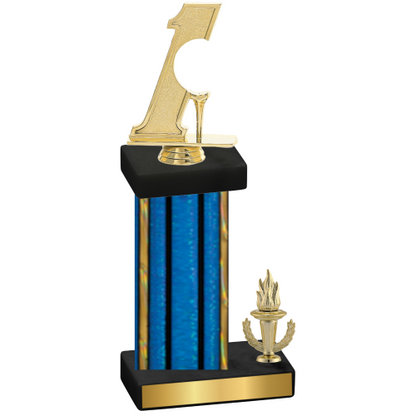 Accented Single Blue Glacier Victory Golf Trophy