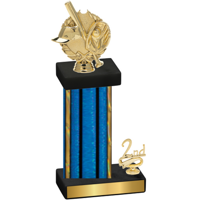 Accented Single Blue Glacier Second Place Baseball Trophy