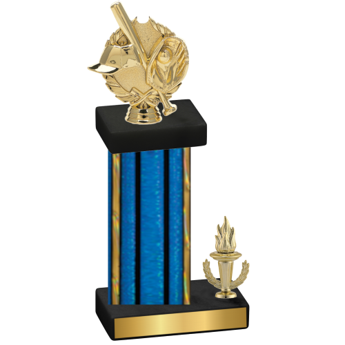 Accented Single Blue Glacier Victory Baseball Trophy