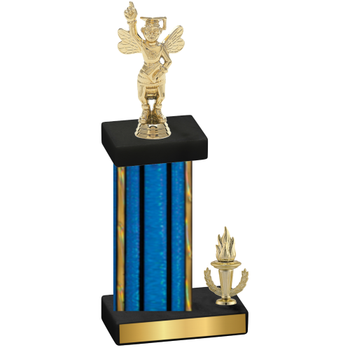 Accented Single Blue Glacier Victory Academics Trophy