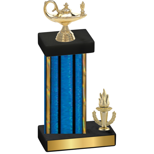 Accented Single Blue Glacier Victory Academics Trophy