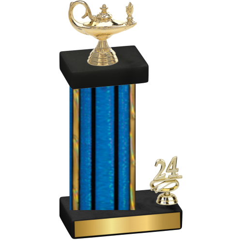 Accented Single Blue Glacier Year Academics Trophy