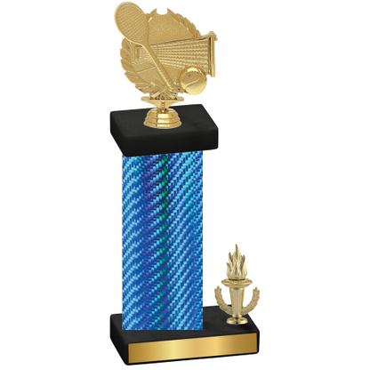 Accented Single Blue Carbon Fiber Victory Tennis Trophy