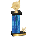 Accented Single Blue Carbon Fiber Third Place Swimming Trophy