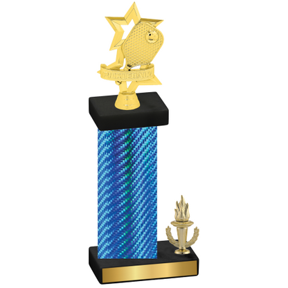 Accented Single Blue Carbon Fiber Victory Pickleball Trophy