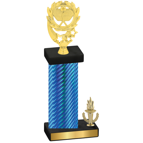 Accented Single Blue Carbon Fiber Victory Pickleball Trophy