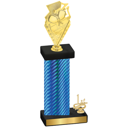 Accented Single Blue Carbon Fiber First Place Pickleball Trophy