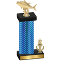 Accented Single Blue Carbon Fiber Victory Fishing Trophy