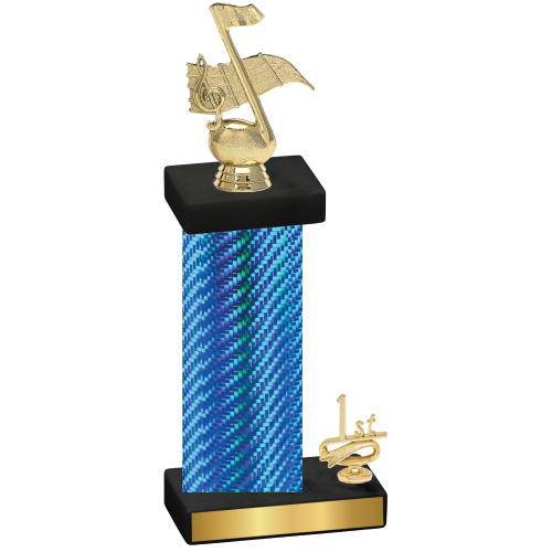 Accented Single Blue Carbon Fiber First Place Music Trophy