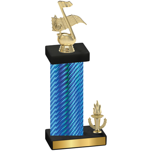 Accented Single Blue Carbon Fiber Victory Music Trophy