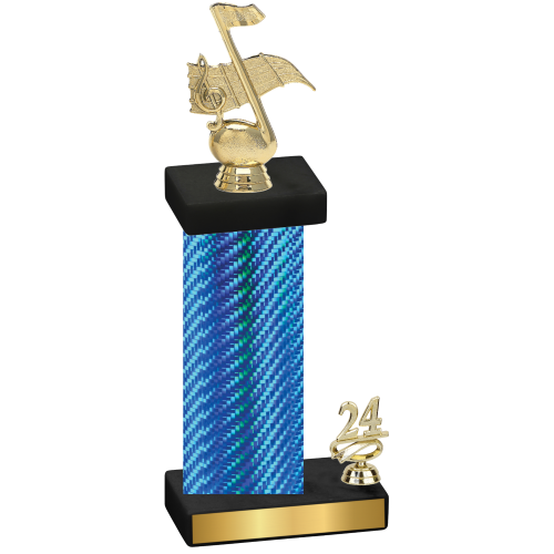 Accented Single Blue Carbon Fiber Year Music Trophy