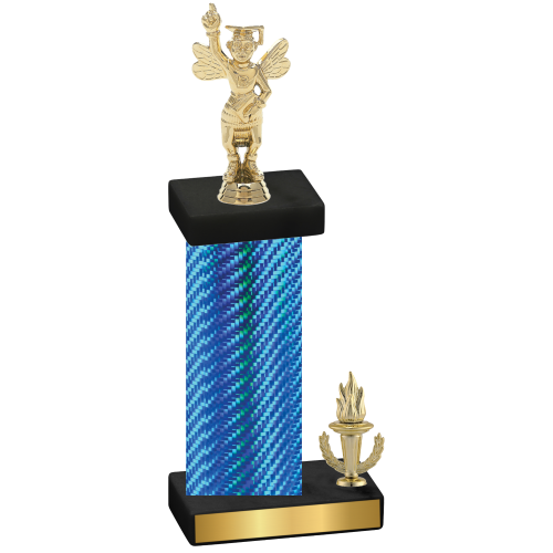 Accented Single Blue Carbon Fiber Victory Academics Trophy