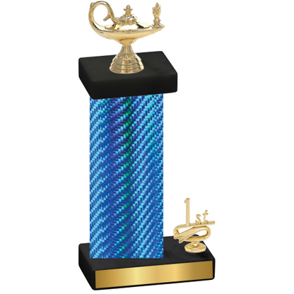 Accented Single Blue Carbon Fiber First Place Academics Trophy