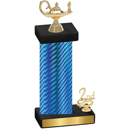 Accented Single Blue Carbon Fiber Second Place Academics Trophy