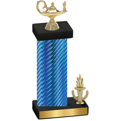 Accented Single Blue Carbon Fiber Victory Academics Trophy